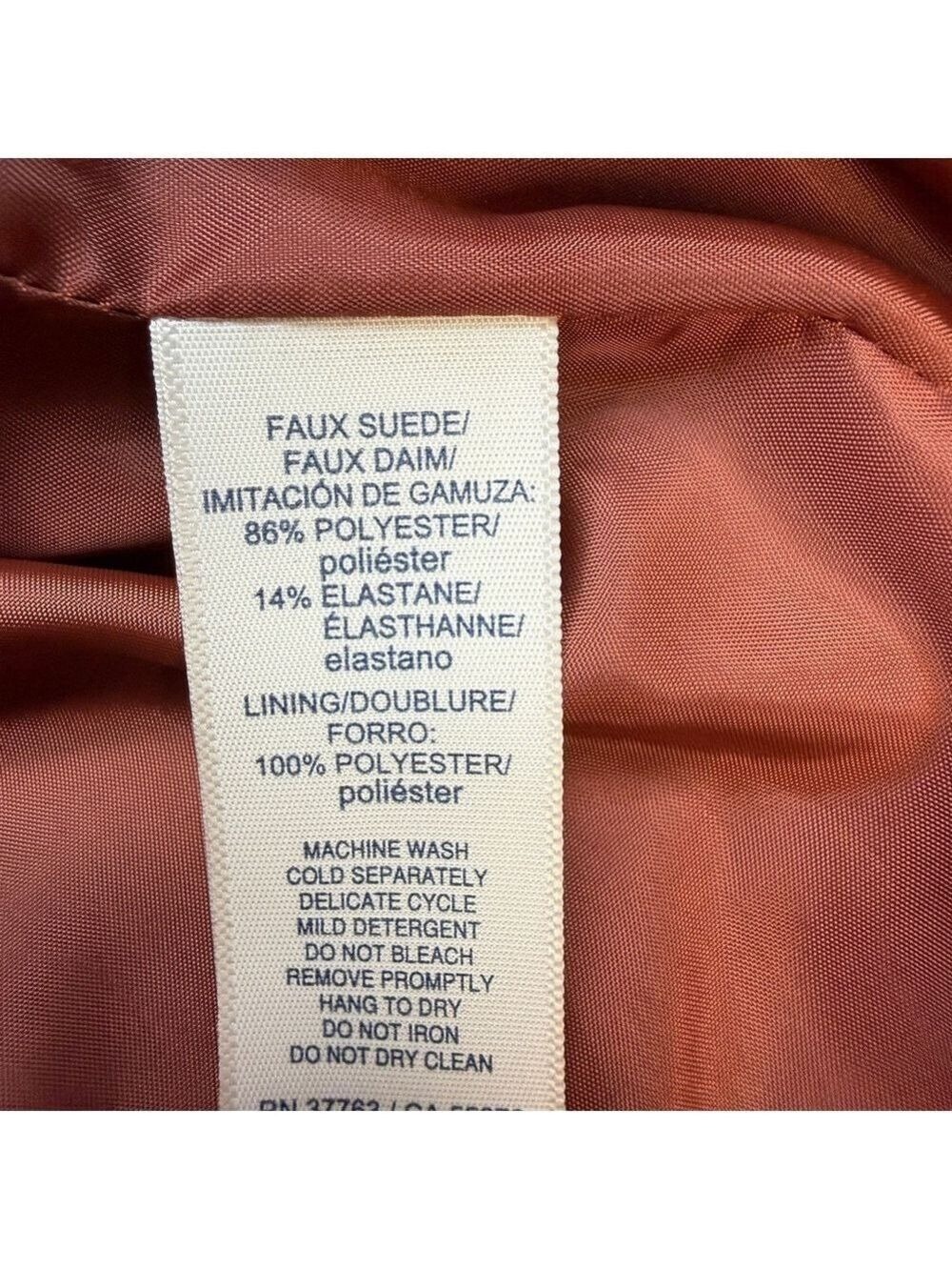 Rafaella Women's Petite Orange Faux Suede Lined Moto Jacket Size S Petite - Picture 6 of 13
